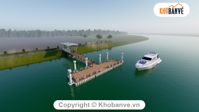 Sketchup bến tàu,model sketchup bến tàu,bến tàu,thiết kế bến tàu su