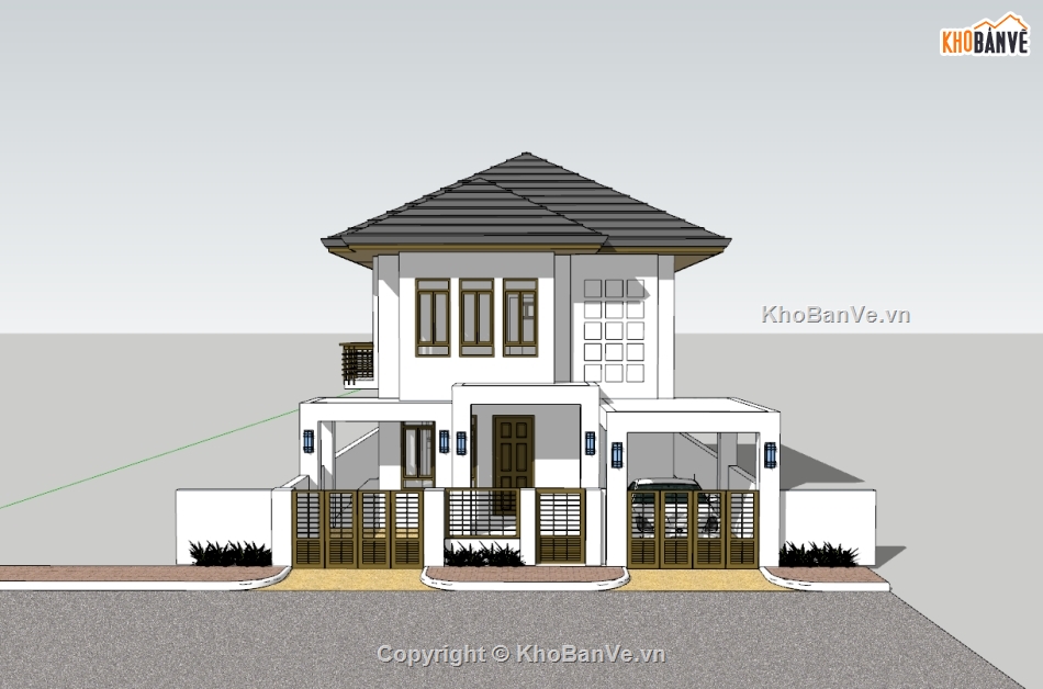 biệt thự,biệt thự 2 tầng,model biệt thự