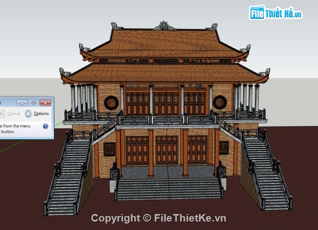 sketchup chùa,file sketchup chùa,sketchup chùa tháp