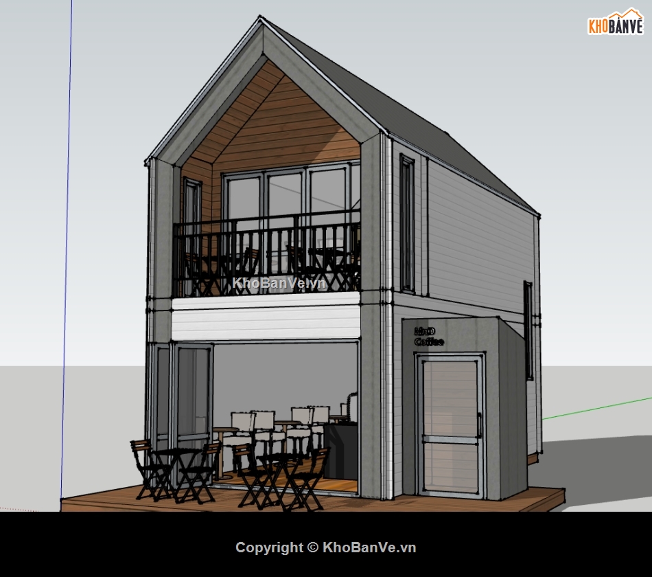 Model 3d sketchup Nhà bungalow,sketchup Nhà bungalow,Nhà gỗ bungalow,3d Nhà gỗ bungalow