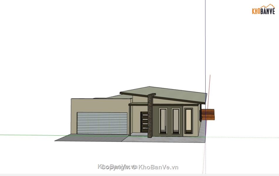 nhà cấp 4,sketchup nhà cấp 4,file thiết kế nhà cấp 4,mẫu sketchup nhà cấp 4