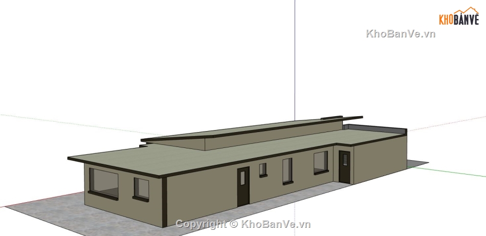 nhà cấp 4,sketchup nhà cấp 4,file thiết kế nhà cấp 4,mẫu sketchup nhà cấp 4