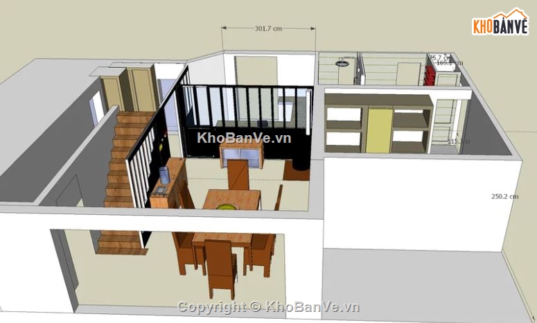 Model su nội thất tầng 1,Nội thất tầng 1 file su,Sketchup nội thất tầng 1