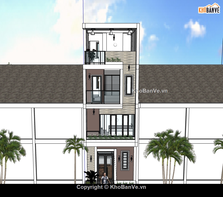 sketchup nhà phố 3 tầng,model 3d nhà phố 3 tầng,model su nhà phố 3 tầng,file su nhà phố 3 tầng,file 3d nhà phố 3 tầng