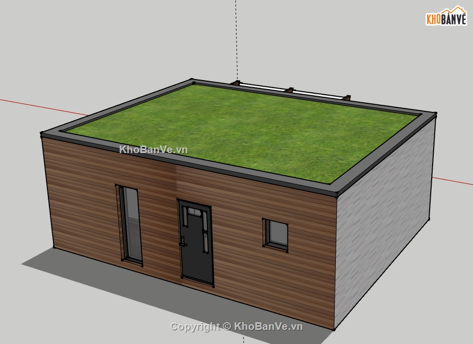 File sketchup nhà  bungalow,model su nhà  bungalow,file 3d nhà  bungalow,sketchup nhà  bungalow