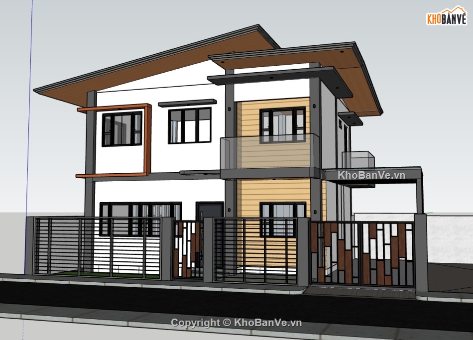 biệt thự 2 tầng,su biệt thự,sketchup biệt thự,su biệt thự 2 tầng