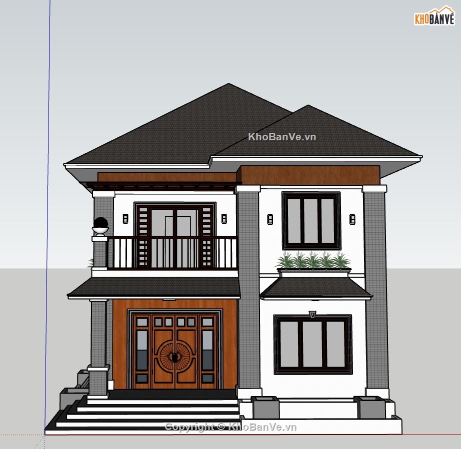 file sketchup biệt thự 2 tầng,model su biệt thự 2 tầng,phối cảnh biệt thự 2 tầng file su,file su dựng biệt thự 2 tầng