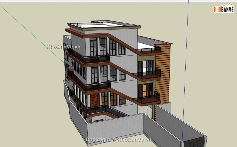 biệt thự 3 tầng,biệt thự sketchup,biệt thự 3dsu,biệt thự hiện đại