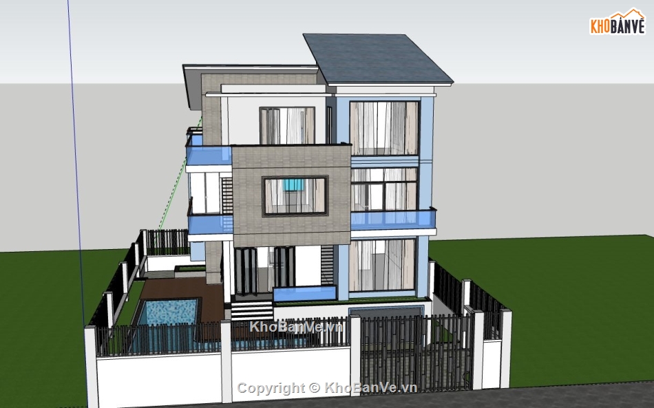 Biệt thự 3 tầng,model su biệt thự 3 tầng,file sketchup biệt thự 3 tầng,biệt thự 3 tầng file su,sketchup biệt thự 3 tầng