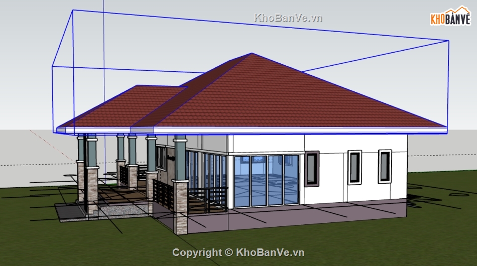 biệt thự 1 tầng file sketchup,biệt thự 1 tầng file su,file sketchup biệt thự 1 tầng,biệt thự 1 tầng