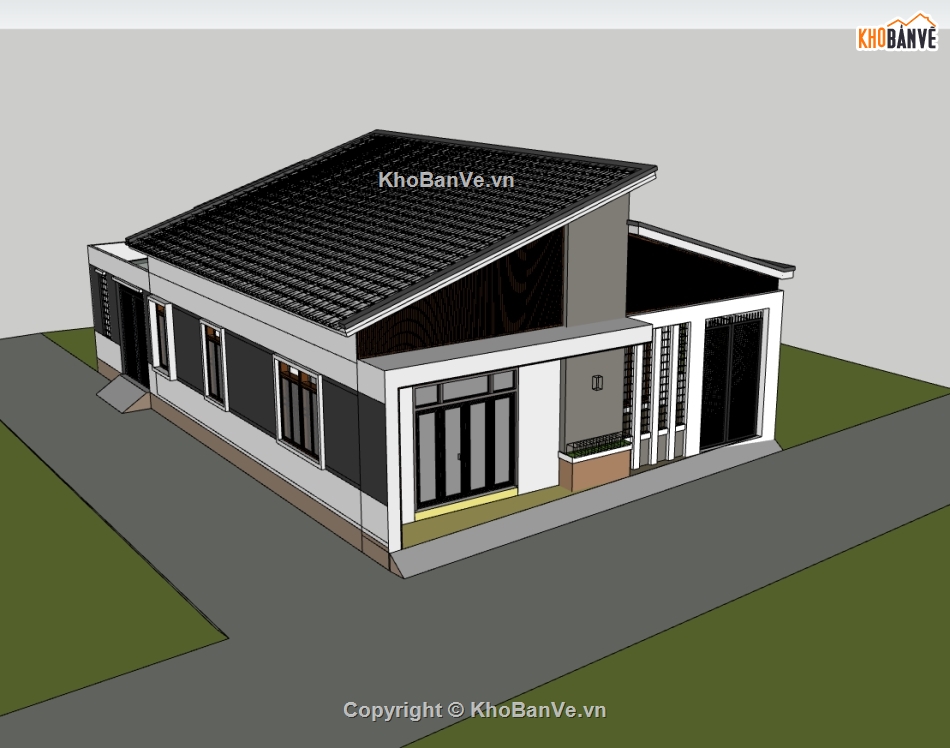 nhà cấp 4,su nhà cấp 4,sketchup nhà cấp 4