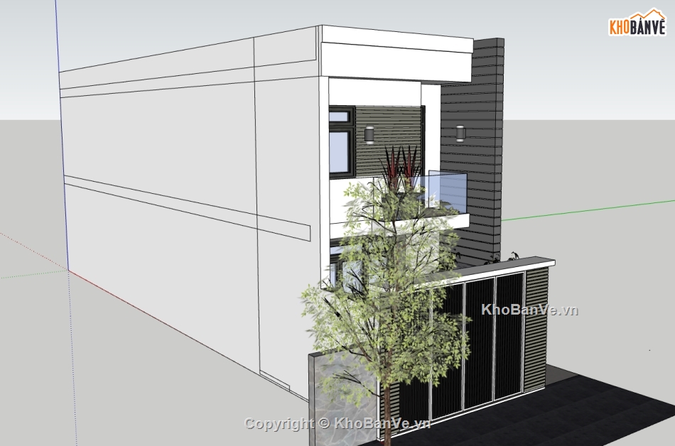File sketchup nhà phố 2 tầng,model su nhà phố 2 tầng,model 3d nhà phố 2 tầng,file su nhà phố 2 tầng