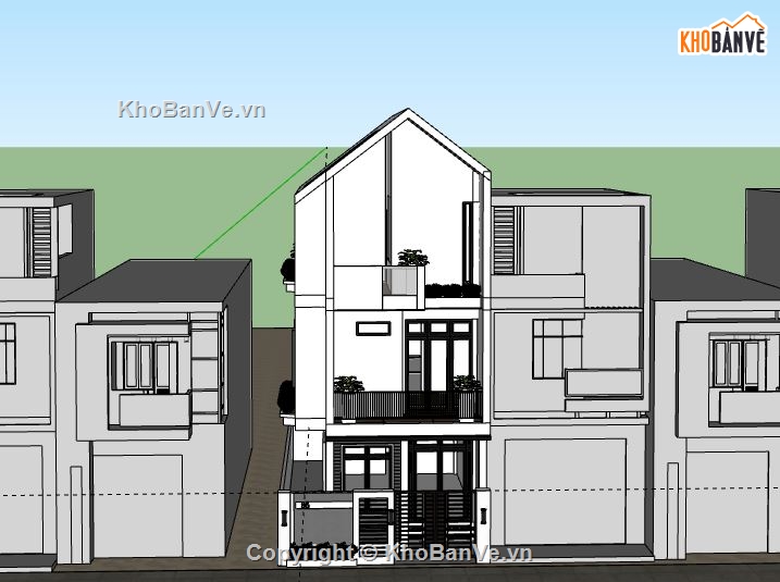 nhà phố 3 tầng,nhà phố,model nhà phố