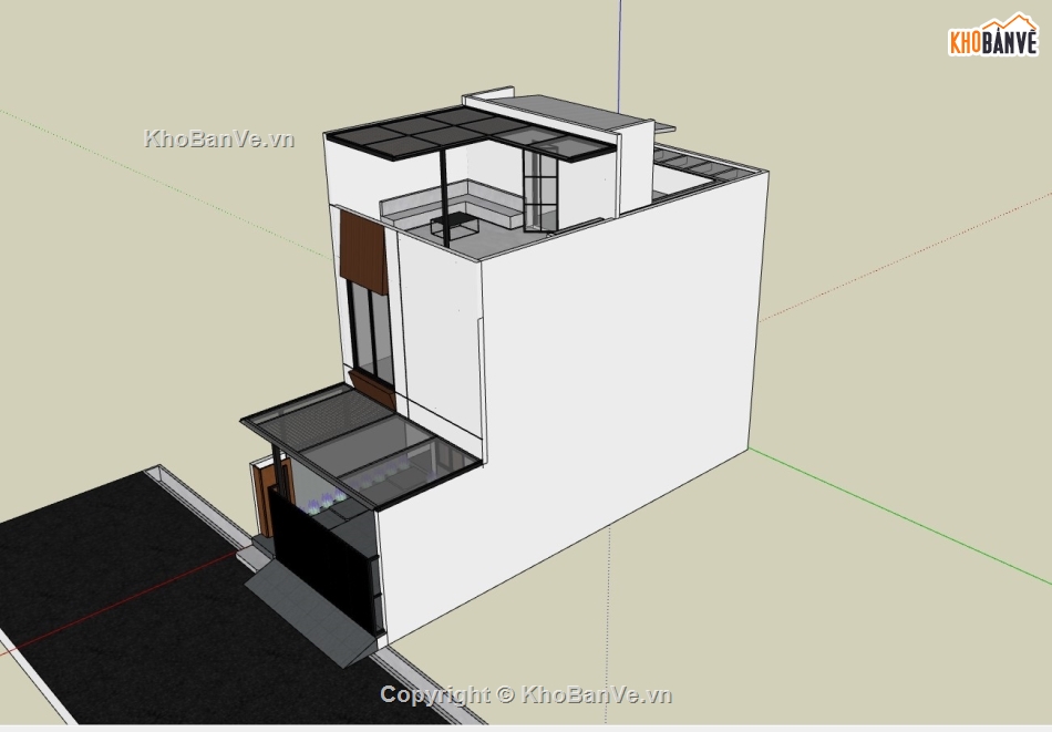 nhà phố 3 tầng,su nhà phố,sketchup nhà phố