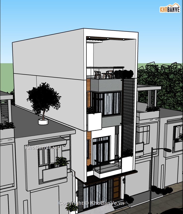 nhà phố 3 tầng,sketchup nhà phố 3 tầng,model sketchup nhà phố 3 tầng,file sketchup nhà phố 3 tầng