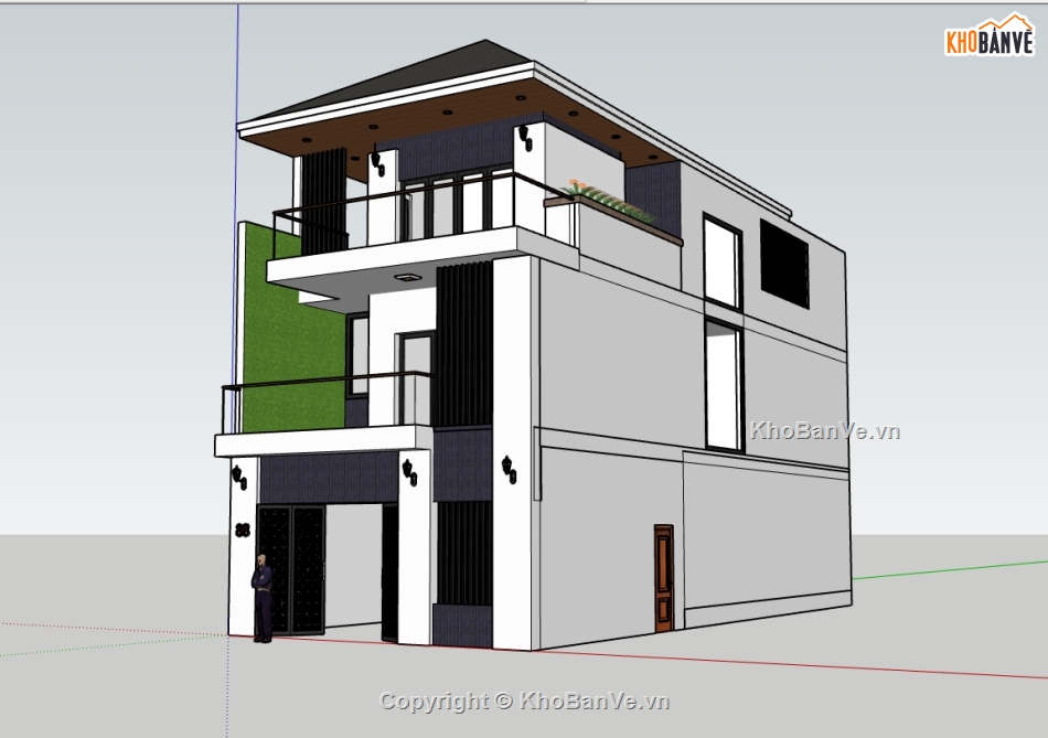 Nhà phố 3 tầng file su,model sketchup Nhà phố 3 tầng,model su Nhà phố 3 tầng,file su Nhà phố 3 tầng