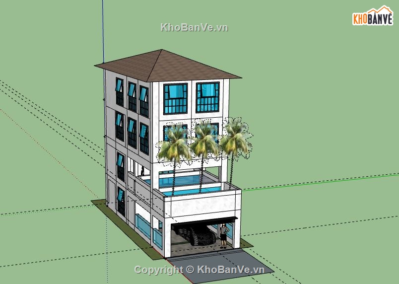 nhà phố,model nhà phố,nhà phố 4 tầng