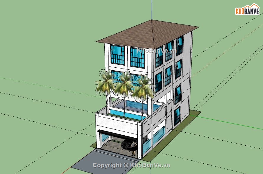 nhà phố,model nhà phố,nhà phố 4 tầng