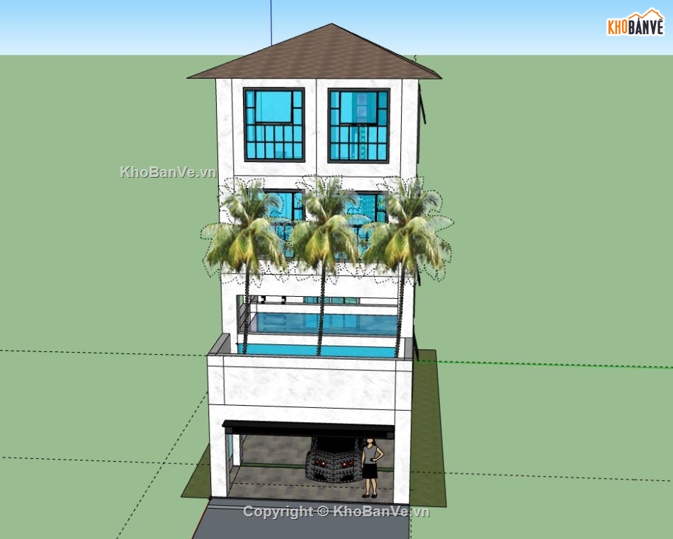 nhà phố,model nhà phố,nhà phố 4 tầng