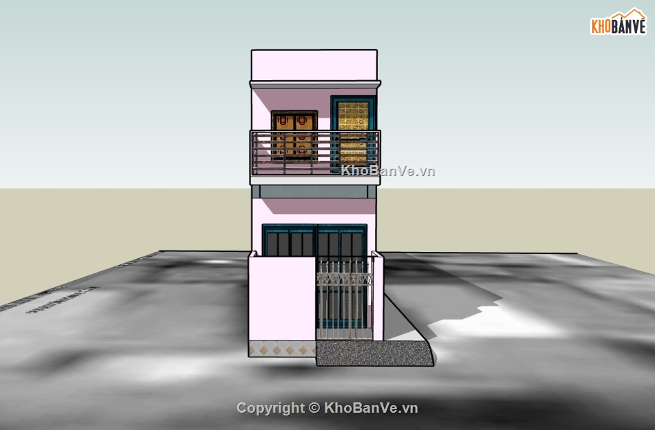 su nhà phố,su nhà phố 2 tầng,sketchup nhà phố