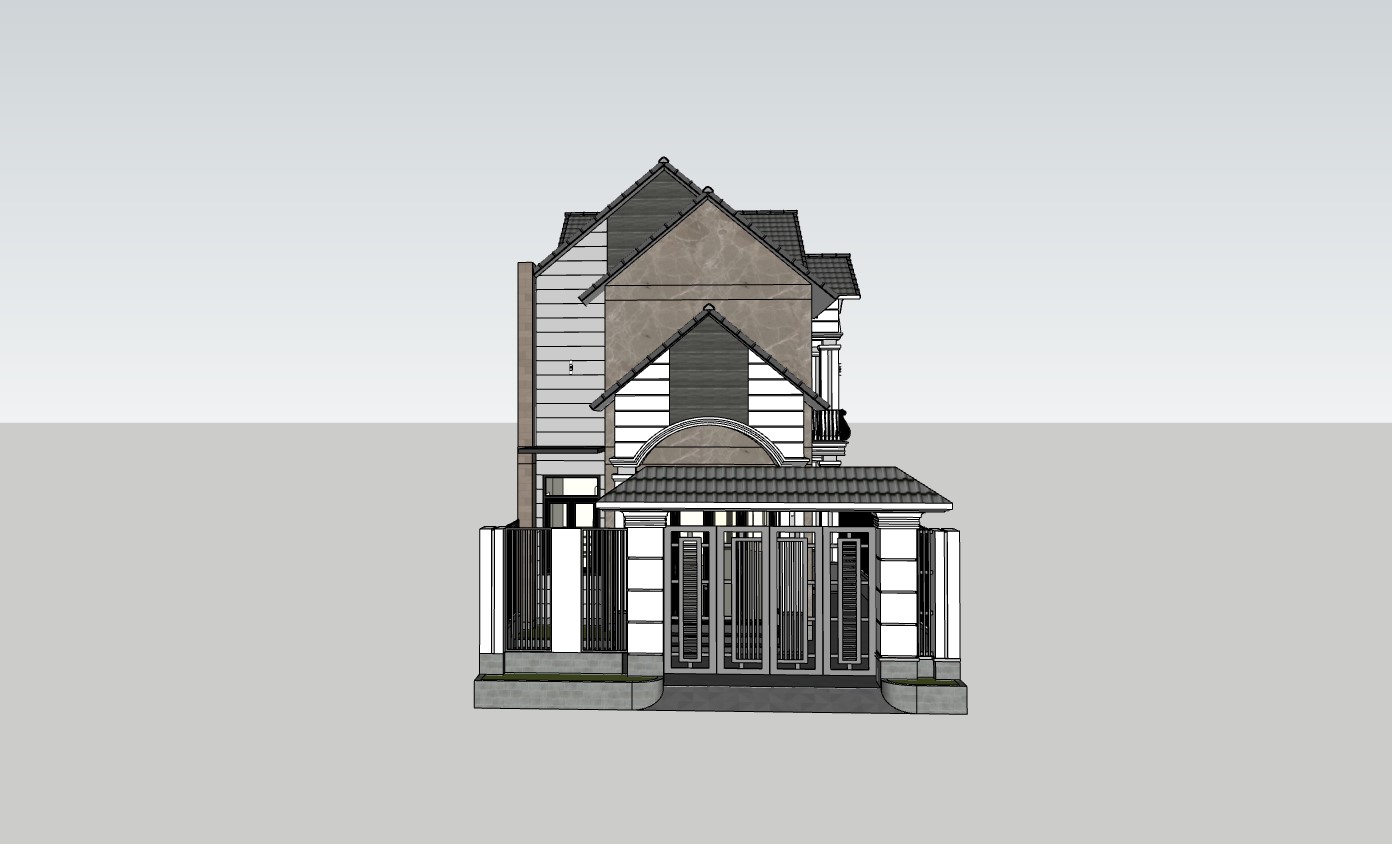 su nhà phố,sketchup nhà phố,su nhà phố 2 tầng,sketchup nhà phố 2 tầng