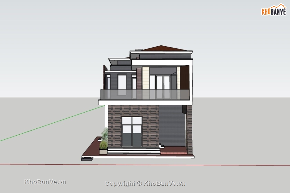 nhà phố 2 mặt tiền,sketchup nhà phố,su nhà phố,su nhà phố 2 tầng,sketchup nhà phố 2 tầng