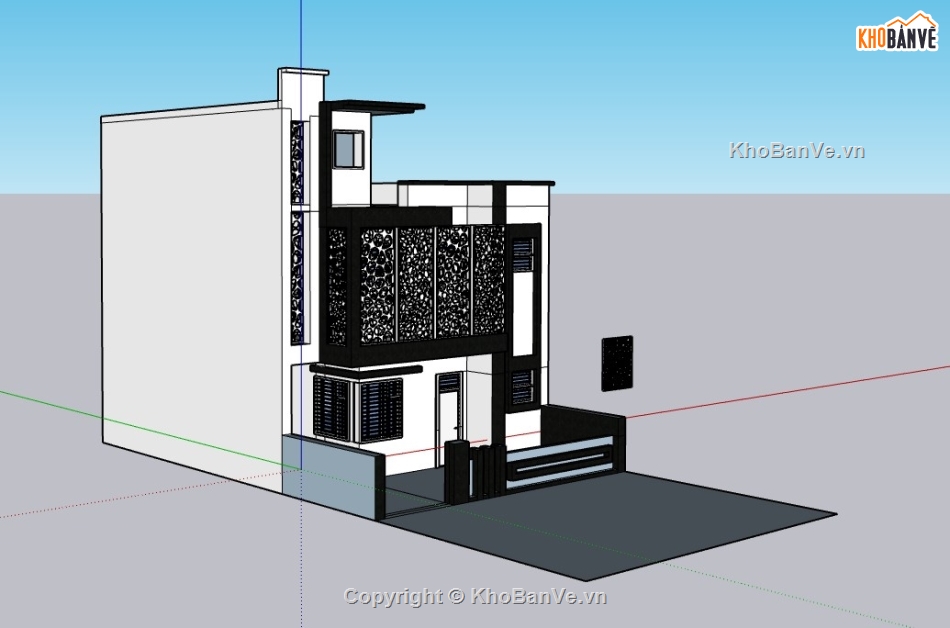 su nhà phố,su nhà phố 2 tầng,sketchup nhà phố