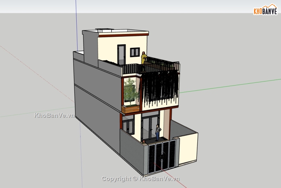 nhà phố 3 tầng,su nhà phố,sketchup nhà phố 3 tầng,su nhà phố 3 tầng