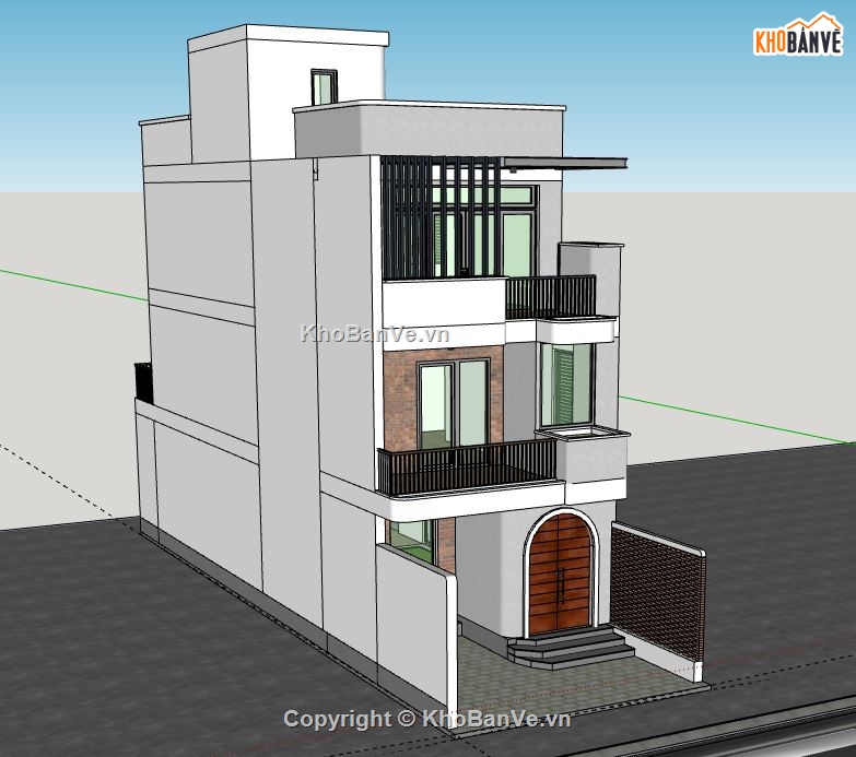 Nhà phố 3 tầng,file sketchup nhà phố 3 tầng,nhà phố 3 tầng file sketchup,sketchup nhà phố 3 tầng,model su nhà phố 3 tầng