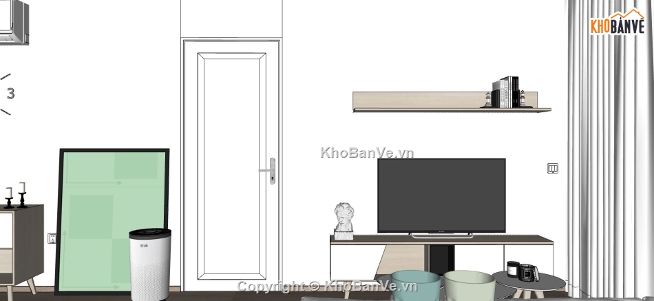 sketchup nội thất căn hộ,thiết kế nội thất căn hộ,mẫu sketchup nội thất căn hộ,file sketchup nội thất căn hộ