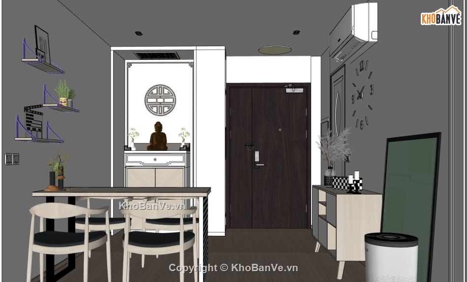 sketchup nội thất căn hộ,thiết kế nội thất căn hộ,mẫu sketchup nội thất căn hộ,file sketchup nội thất căn hộ