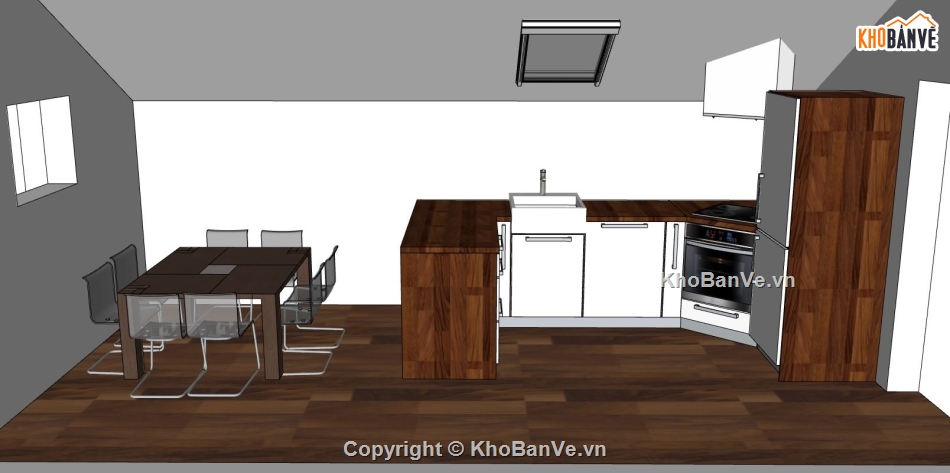 phòng bếp,nội thất phòng bếp,sketchup nội thất phòng bếp