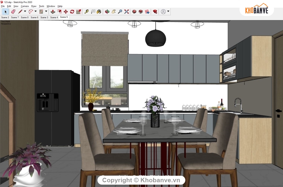 Phòng khách Sketchup,Phòng khách hiện đại File su,sketchup nội thất nhà bếp,phòng bếp sketchup,Sketchup 2021 thiết kế nội thất,thiết kế nội thất