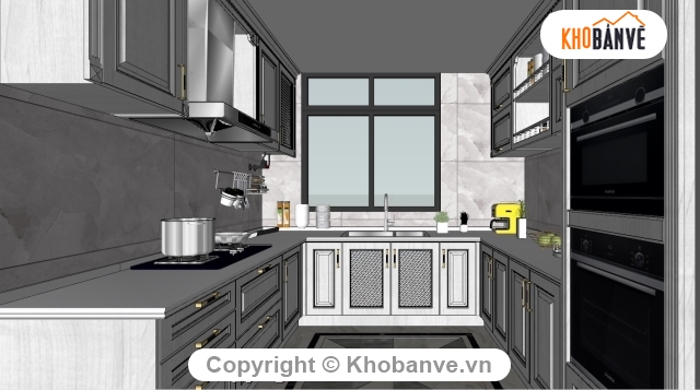 Mẫu nhà bếp,thiết kế nội thất phòng bếp,sketchup nội thất nhà bếp,nội thất nhà bếp 2019,nhà bếp hiện đại