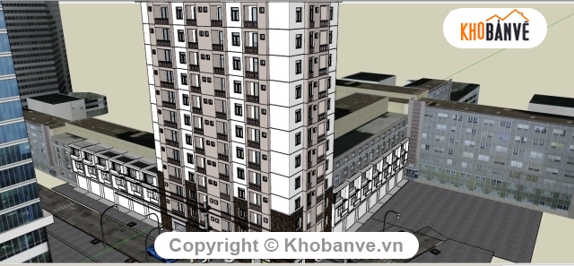 File sketchup chung cư,chung cư mini,chung cư,chung cư becamex,chung cư đẹp,Phối cảnh chung cư