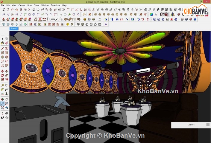 sketchup nội thất karaoke,phòng karaoke file su,phòng karaoke file sketchup,sketchup quán karaoke