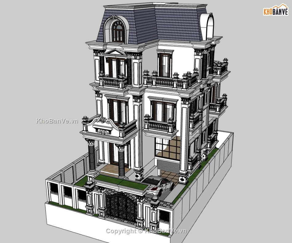 biệt thự 4 tầng,su biệt thự,sketchup biệt thự,biệt thự tân cổ điển đẹp,su biệt thự đẹp,biệt thự tân cổ