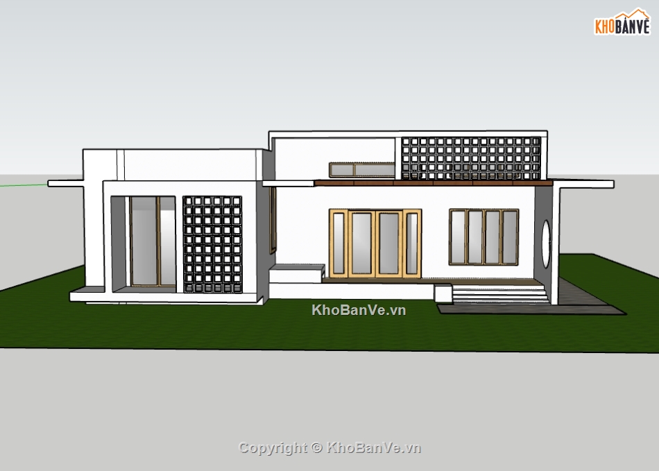 su nhà 1 tầng,sketchup nhà 1 tầng,nhà 1 tầng