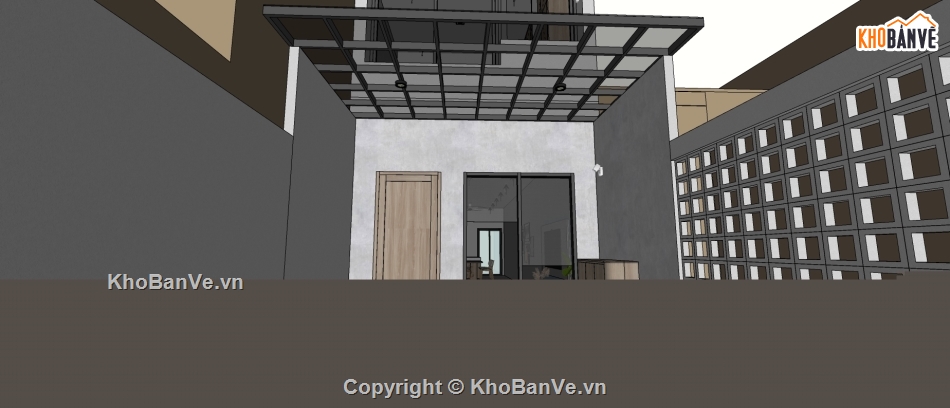 Sketchup nội thất,nhà phố 3 tầng,model su nhà phố 3 tầng,nội thất nhà phố 3 tầng