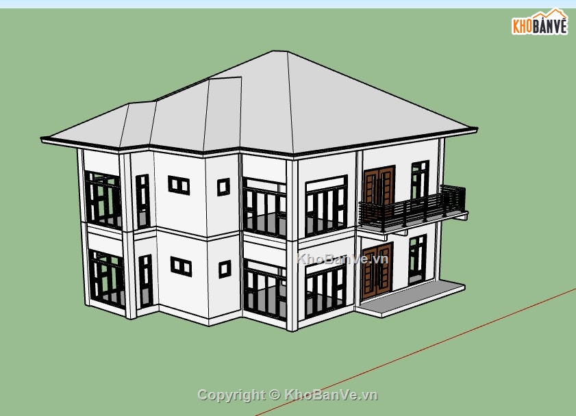 su nhà phố,sketchup nhà phố,su nhà phố 2 tầng,sketchup nhà phố 2 tầng