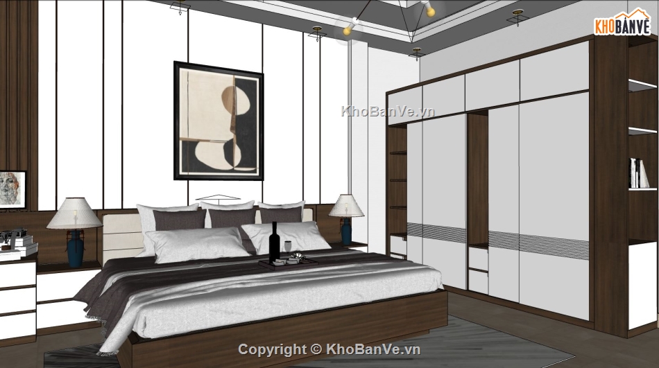 nội thất phòng ngủ,file sketchup nội thất phòng ngủ,model su nội thất phòng ngủ