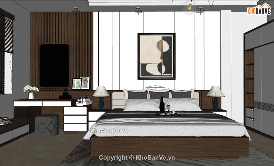 nội thất phòng ngủ,file sketchup nội thất phòng ngủ,model su nội thất phòng ngủ