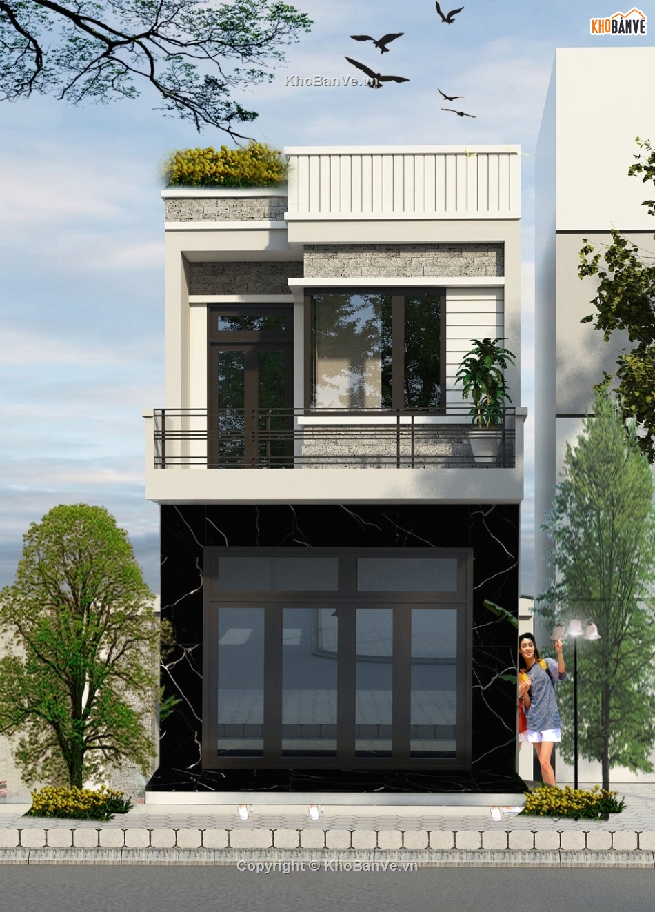 bản vẽ nhà phố 2 tầng,nhà phố 2 tầng 4.6x13m,kiến trúc nhà phố 2 tầng,kết cấu nhà phố 2 tầng,bản vẽ autocad nhà phố 2 tầng