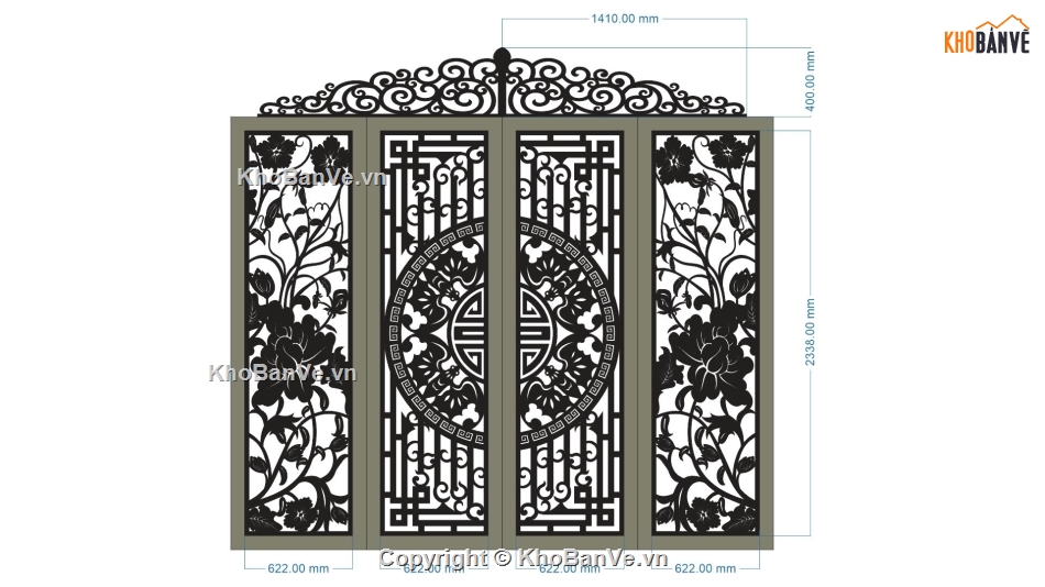 cổng 4 cánh cnc,file cnc cổng 4 cánh,mẫu cổng 4 cánh