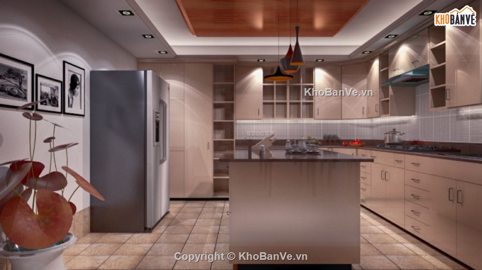 file 3d sketchup phòng bếp,phòng bếp dựng trên sketchup,model su phòng bếp hiện đại,sketchup nội thất phòng bếp