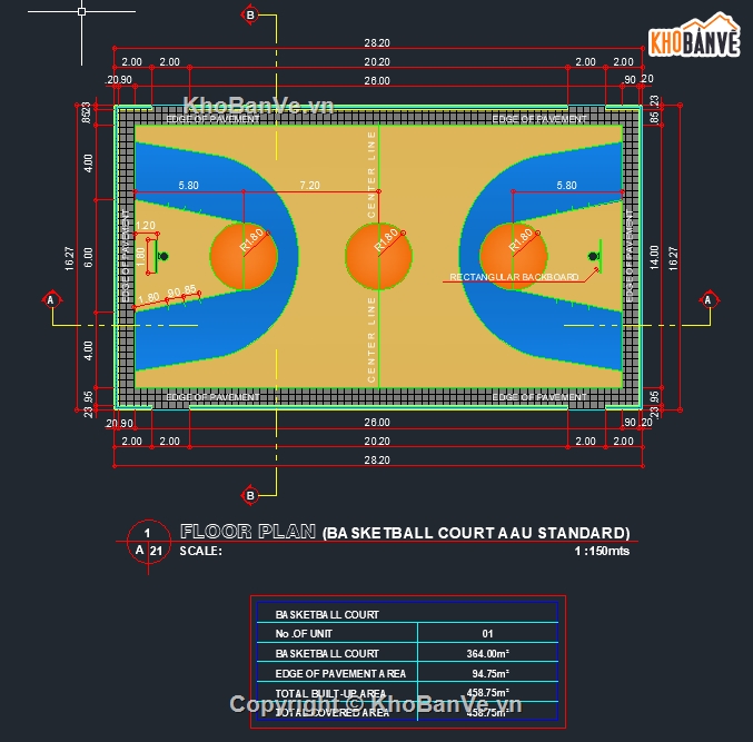 thiết kế sân bóng rổ file cad,autocad thiết kế sân bóng rổ,bản vẽ cad sân bóng rổ