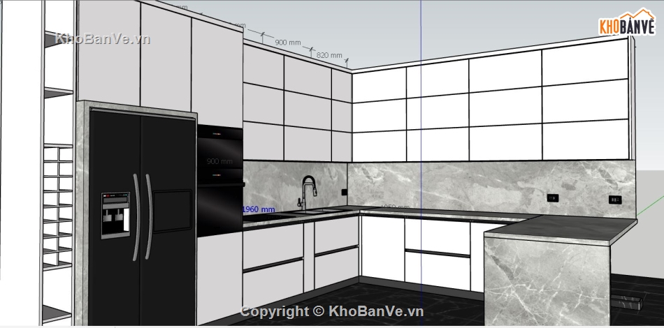 model sketchup phòng bếp,model su phòng bếp,file su phòng bếp