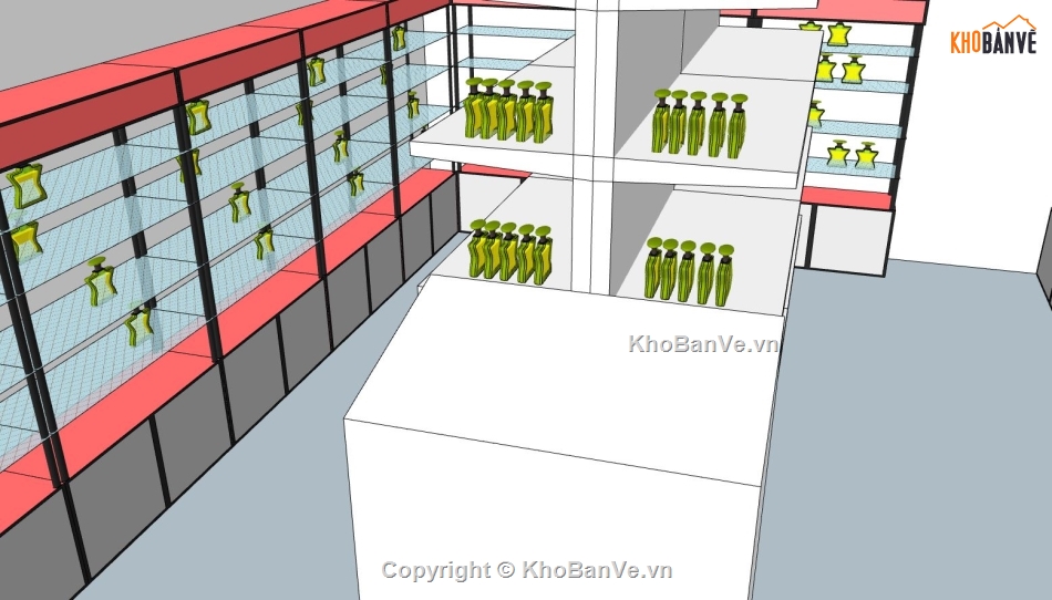 shop mỹ phẩm,su shop mỹ phẩm,Sketchup shop mỹ phẩm