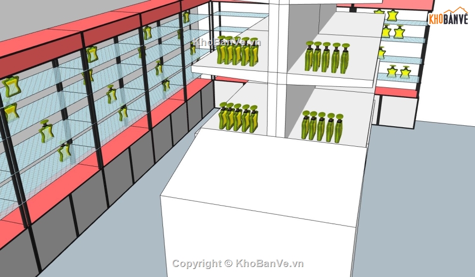 shop mỹ phẩm,su shop mỹ phẩm,Sketchup shop mỹ phẩm