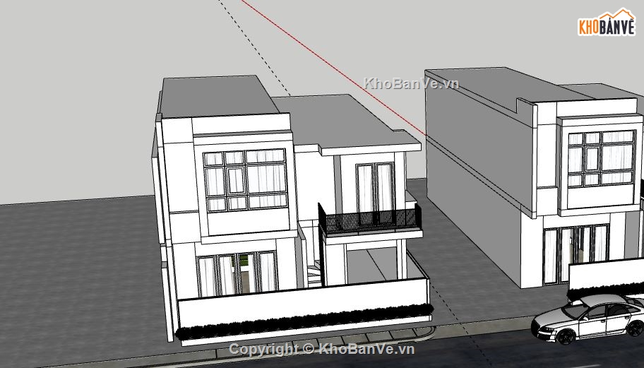 Biệt thự 2 tầng,file su biệt thự 2 tầng,biệt thự 2 tầng model su